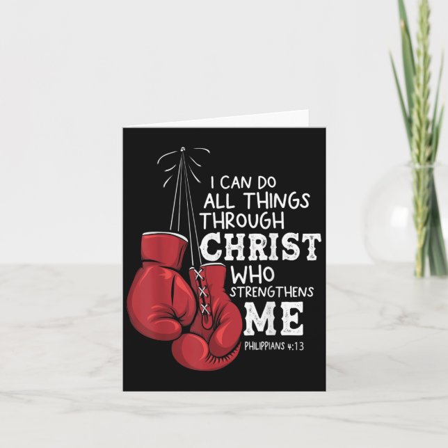 I Can Do Things Christian Boxing Quote Philipans 4 Karte (Vorderseite)