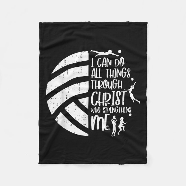 I Can Do Things Through Christ Volleyball Christia Fleecedecke (Vorderseite)