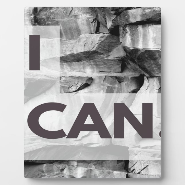 I Can Gray Stone Rock Fotoplatte (Vorderseite)