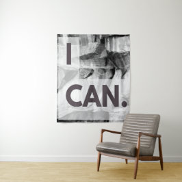 I Can Gray Stone Rock Wandteppich