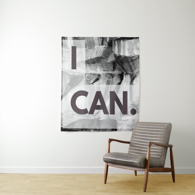 I Can Gray Stone Rock Wandteppich (Beispiel)