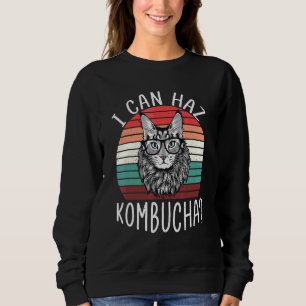 I Can Haz Kombucha Cat Probiotic Drink T Sweatshirt