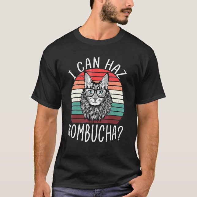 I Can Haz Kombucha Cat Probiotic Drink T T-Shirt (Vorderseite)