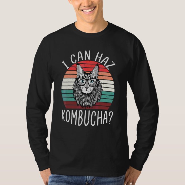 I Can Haz Kombucha Cat Probiotic Drink T T-Shirt (Vorderseite)