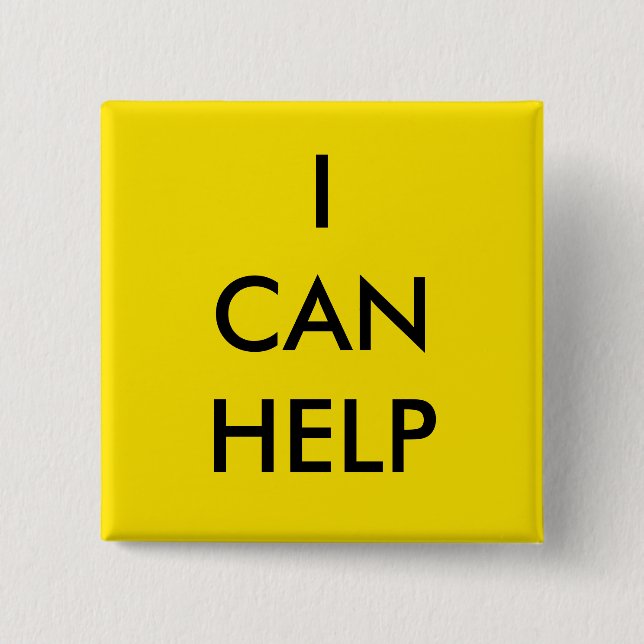 I Can Help  Volunteer Button Charity Event Yellow (Vorderseite)
