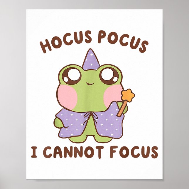 I Cannot Focus Funny Adhd Sitive Frog  Poster (Vorne)