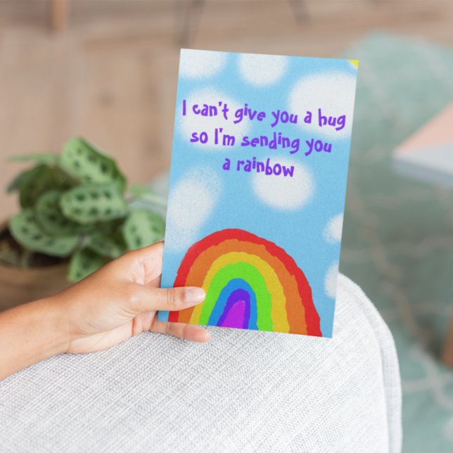 I Can't Give You a Hug Sending a Rainbow Postkarte (Von Creator hochgeladen)