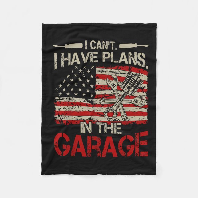 I Cant Have Plans Garage-shirt Men Funny Mechanic  Fleecedecke (Vorderseite)