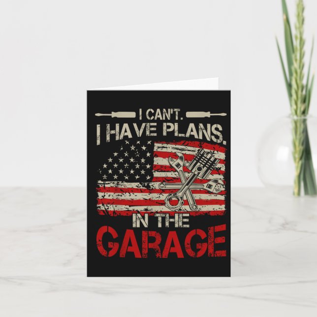 I Cant Have Plans Garage-shirt Men Funny Mechanic  Karte (Vorderseite)