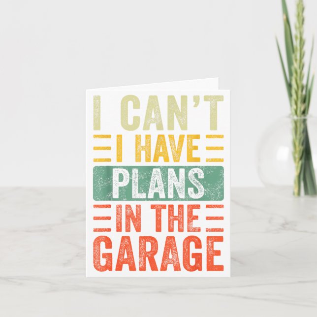 I Can't I Have Plans In The Garage, Funny Car Mech Karte (Vorderseite)