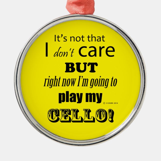 I Care Cello Ornament Aus Metall (Vorne)