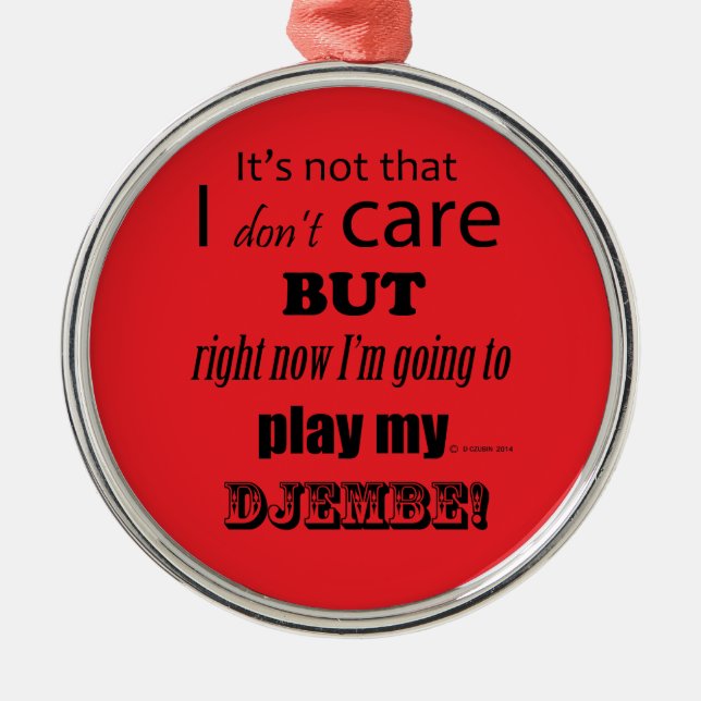 I Care Djembe Ornament Aus Metall (Vorne)
