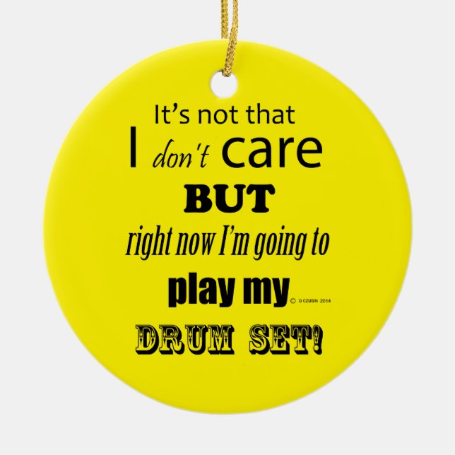 I Care Drum Set Keramik Ornament (Vorne)