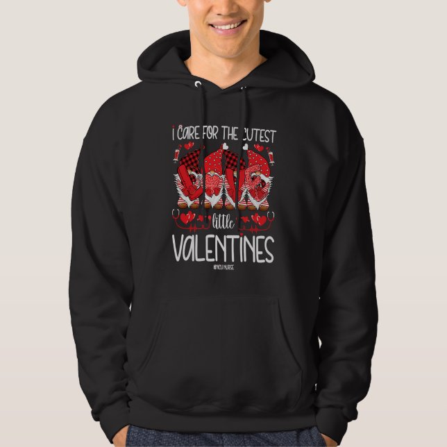 I Care For The Cutest Little Valentines Gnomes NIC Hoodie (Vorderseite)