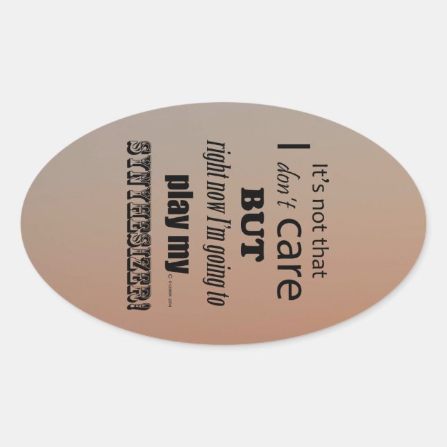 I Care Synthesizer Oval Sticker (Vorderseite)