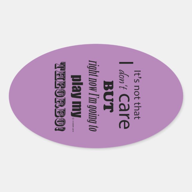 I Care Theorbo Oval Sticker (Vorderseite)