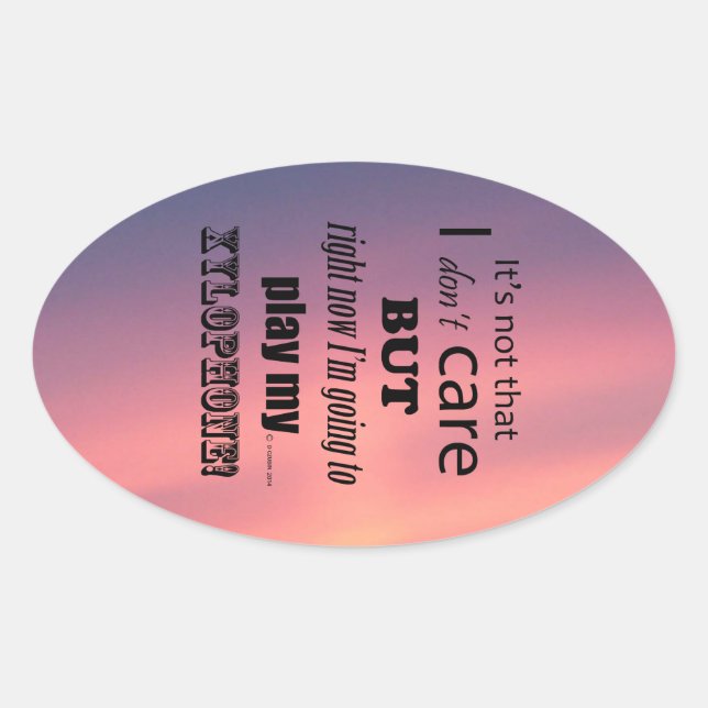 I Care Xylophone Oval Sticker (Vorderseite)