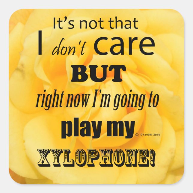 I Care Xylophone Square Sticker (Vorderseite)
