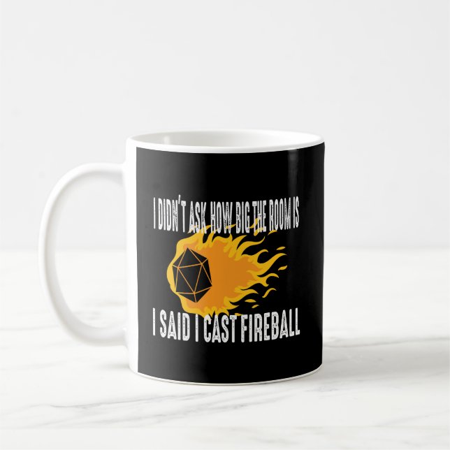 I Cast Fireball Wizard Sortierer DM Geschenk TTRPG Kaffeetasse (Links)