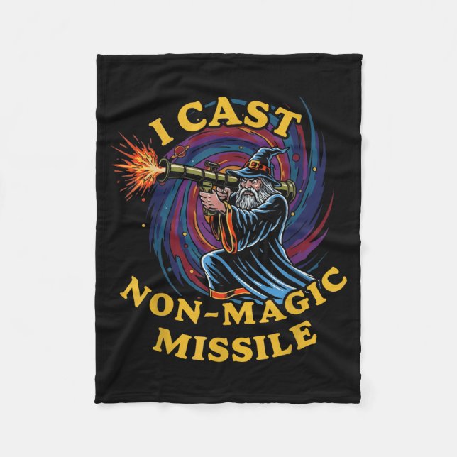 I Cast Non-magic Missile Funny Wizard Parody Meme  Fleecedecke (Vorderseite)
