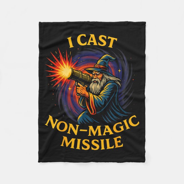 I Cast Non-magic Missile Funny Wizard Parody Meme  Fleecedecke (Vorderseite)