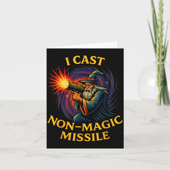 I Cast Non-magic Missile Funny Wizard Parody Meme  Karte (Vorderseite)