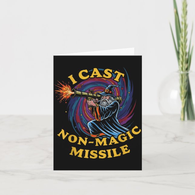 I Cast Non-magic Missile Funny Wizard Parody Meme  Karte (Vorderseite)