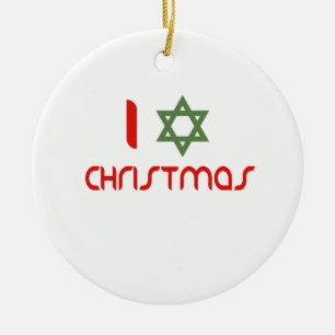 I Chanukka-Weihnachtsgrün Keramik Ornament