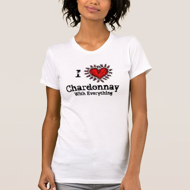 I Chardonnay-T - Shirt des Herz-(Liebe) (Vorderseite)
