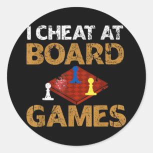 I Cheat at Board Games Chefin Runder Aufkleber