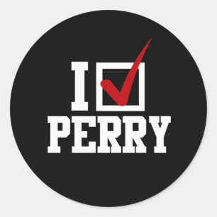 I CHECKMARK RICK PERRY (weiß) Runder Aufkleber