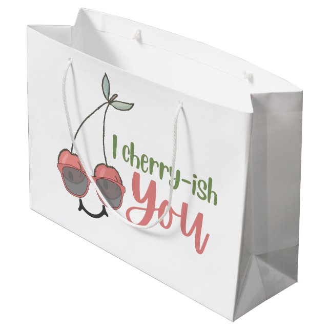 I Cherry-ish you Gift Bag Große Geschenktüte (Rückseite Schrägansicht)