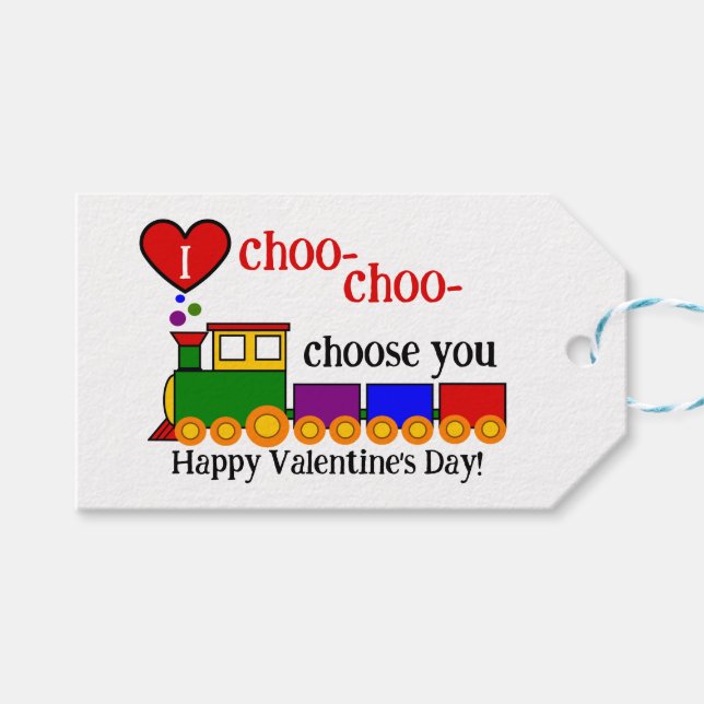 I choo-choo Choose You Valentine's Day Kid's cute Geschenkanhänger (Vorderseite (Horizontal))