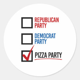 I Choose Pizza Party Runder Aufkleber