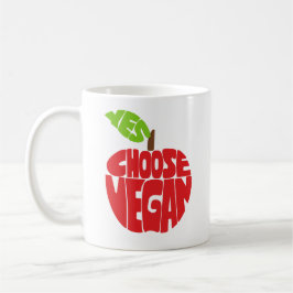I Choose Vegan - Apple Typografy Kaffeetasse