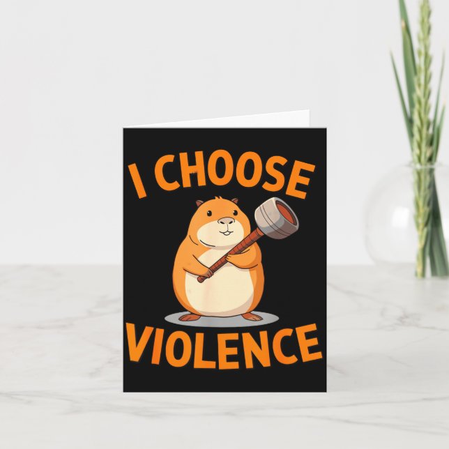 I Choose Violence Funny Hamster Graphic  Karte (Vorderseite)