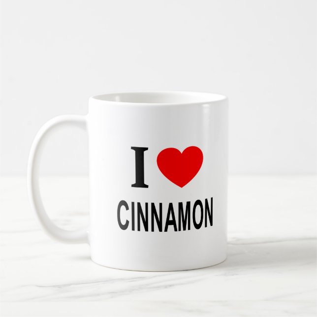 I ❤️ CINNAMON I LIEBE CINNAMON I HERZ CINNAMON KAFFEETASSE (Links)
