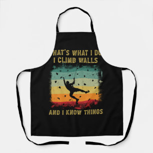 I Climb Walls Ich kenne die Vintagen Rock Climbing Schürze