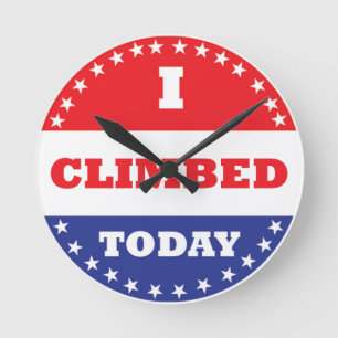 I Climbed Today Runde Wanduhr