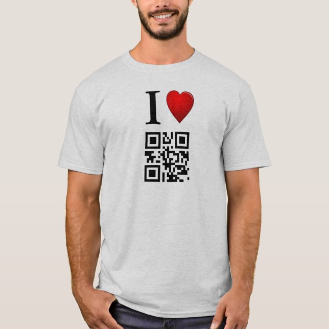 I Code-T - Shirt-Schablone der Liebe-QR T-Shirt (Vorderseite)