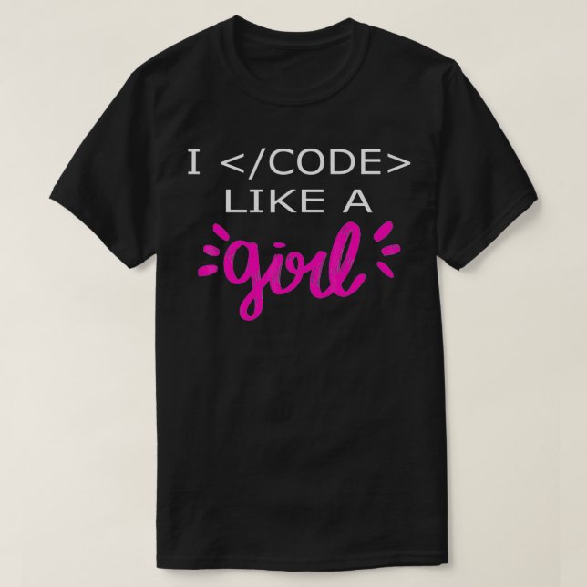 I Code wie ein Girl Funny Binary Coding Computer S T-Shirt (Design vorne)