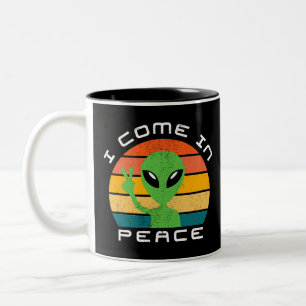 I Come In Peace  Alien  Space Zweifarbige Tasse