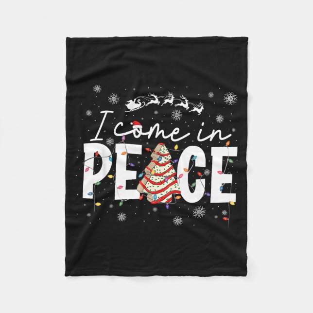 I Come In Peace Couple Matching Ugly Christmas Swe Fleecedecke (Vorderseite)
