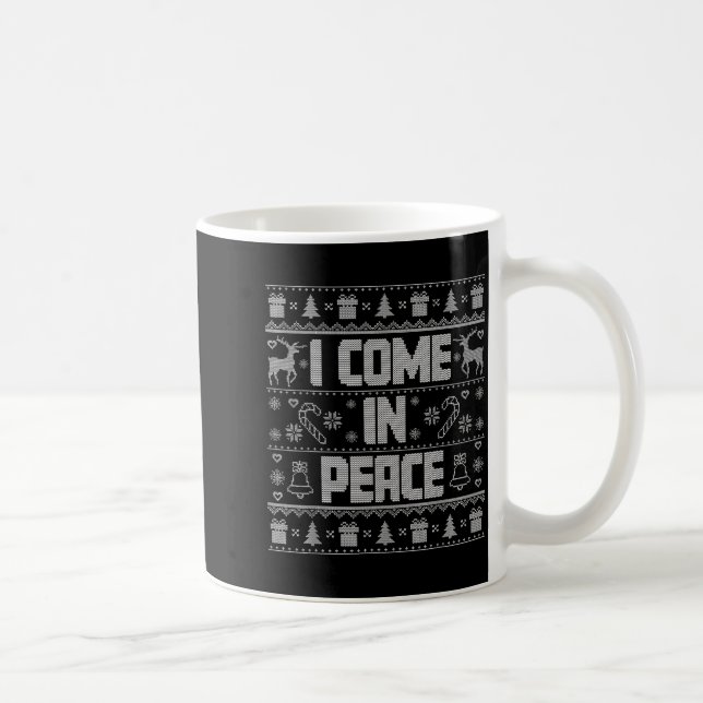 I Come In Peace Couple Matching Ugly Christmas Swe Kaffeetasse (Rechts)