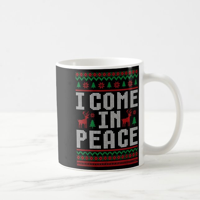 I Come In Peace Couple Matching Ugly Christmas Swe Kaffeetasse (Rechts)