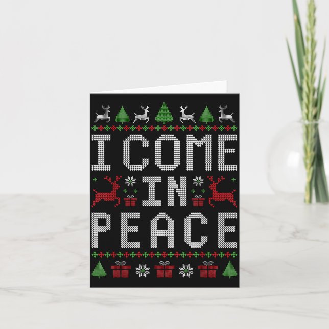 I Come In Peace Couple Matching Ugly Christmas Swe Karte (Vorderseite)