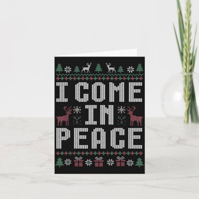 I Come In Peace Couple Matching Ugly Christmas Swe Karte (Vorderseite)