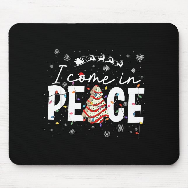 I Come In Peace Couple Matching Ugly Christmas Swe Mousepad (Vorne)