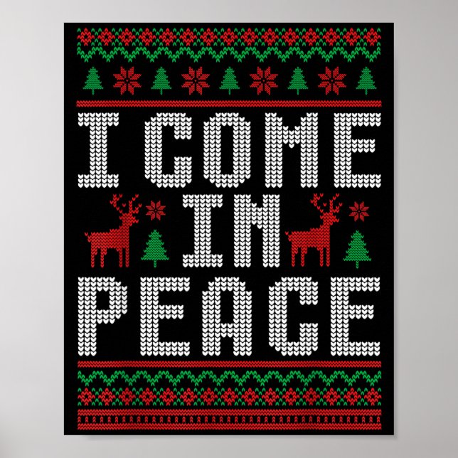 I Come In Peace Couple Matching Ugly Christmas Swe Poster (Vorne)