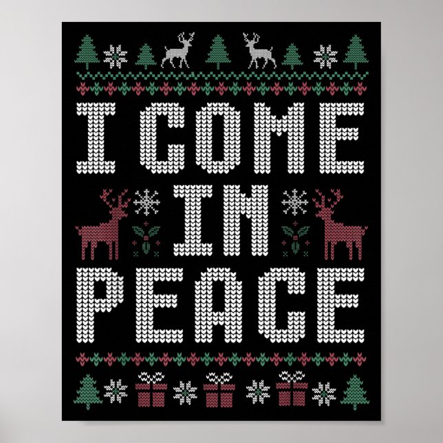 I Come In Peace Couple Matching Ugly Christmas Swe Poster (Vorne)